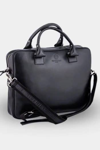 Black Full-grain leather briefcase