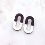 Bella-Night-1 Oval earrings made of woods and leathers