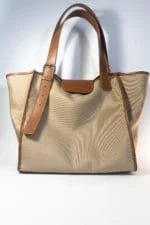 Brown leather tote