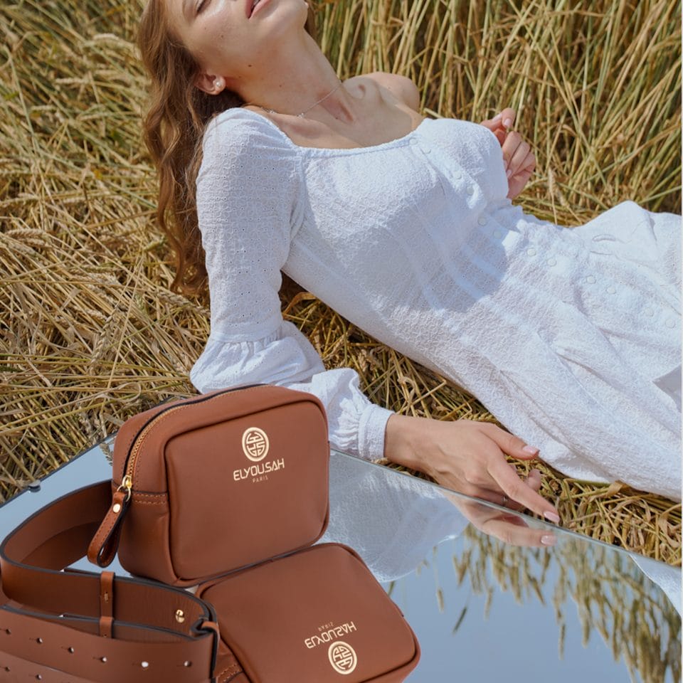 Brown cowhide Belt Bag