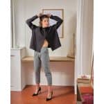 Emilia-black-1 Chic black denim blouse