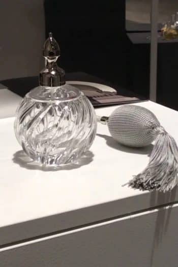 Perfume bottle made of crystal glass and palladium