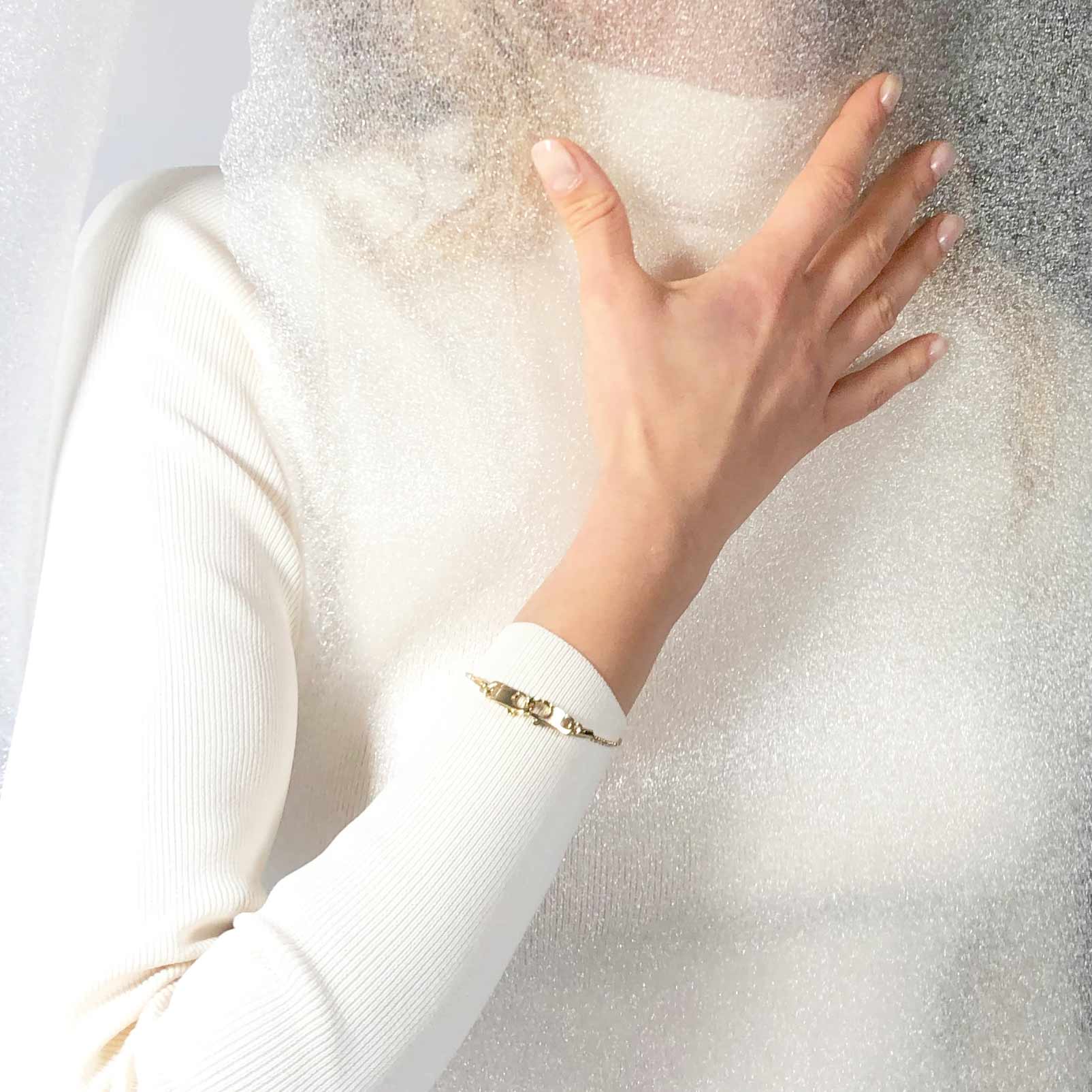 Gold Thin Chain Double Carabiner Bracelet