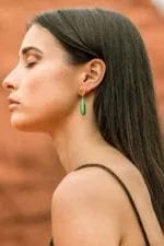 Green jade earrings