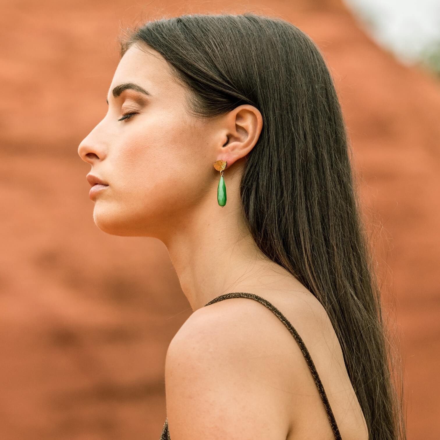 Green-jade-earrings