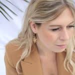 Holly-Mimosa-1 Graphic leather hoop earrings