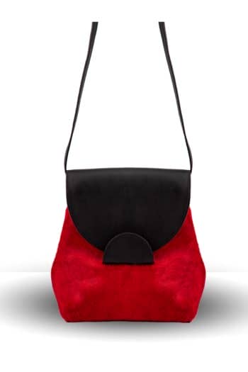 Red and Black Full-grain leather convertible bag
