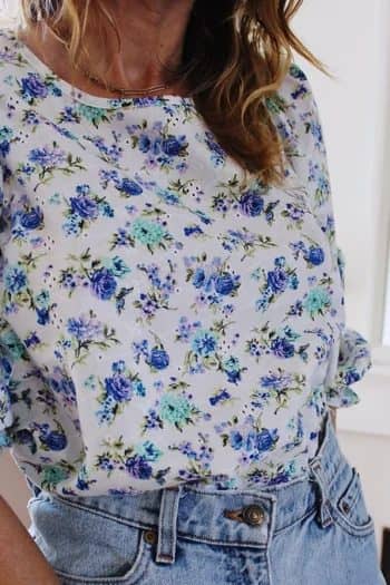 light and delicate flowers blouse