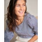 Monica-gingham-blouse-1 black and white blouse