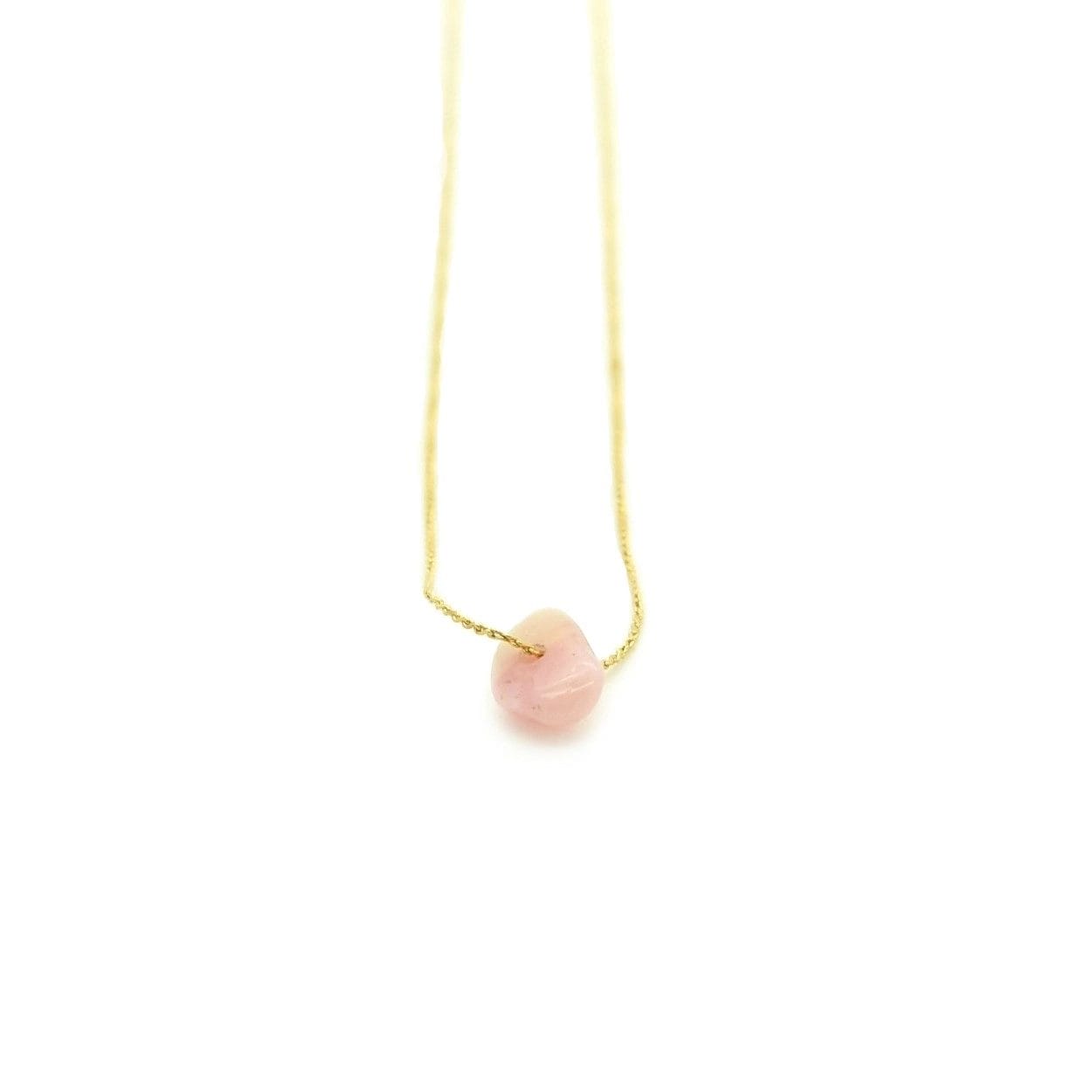 Earrings made from pink opal and gold filled