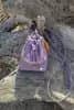 Elegant purple green nubuck leather bag