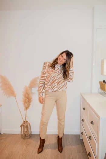 Beige straight blouse