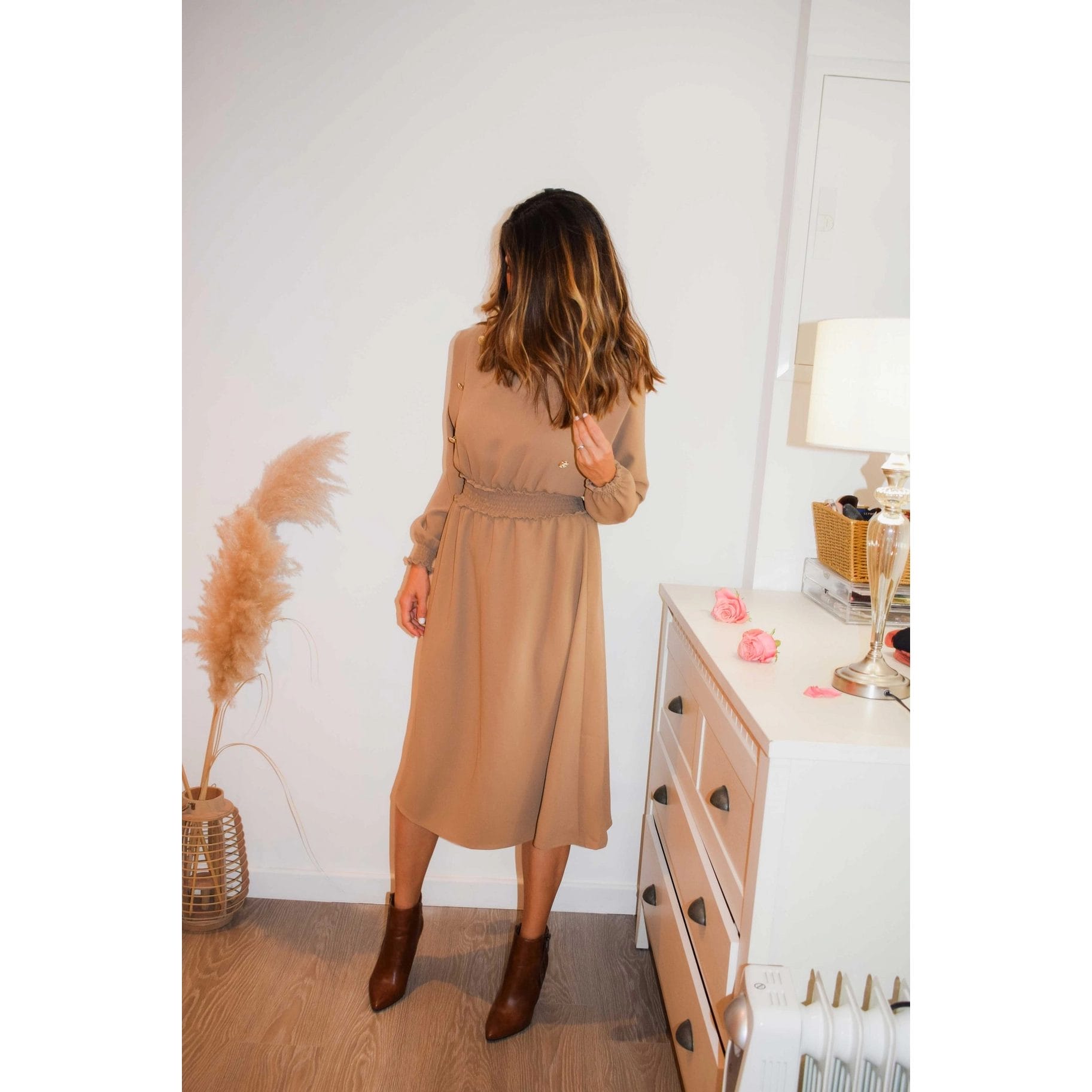 Dress in coffee tones