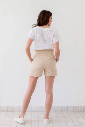 White top with an English embroidery