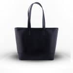 Tullipe-Black-1 Black Full-grain leather large tote bag