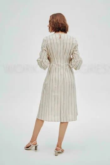 White blue dress fitted to your shape