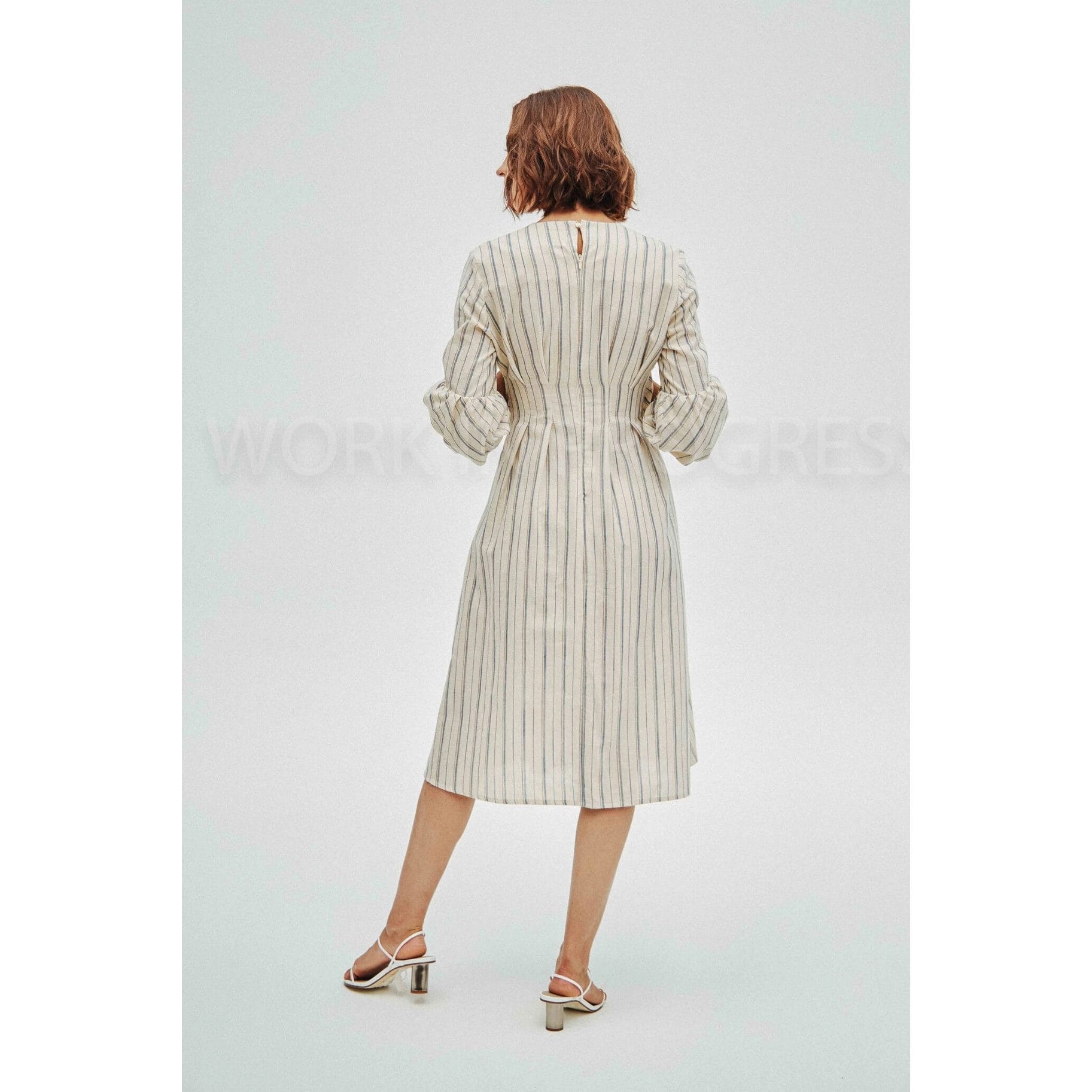 White blue dress fitted to your shape