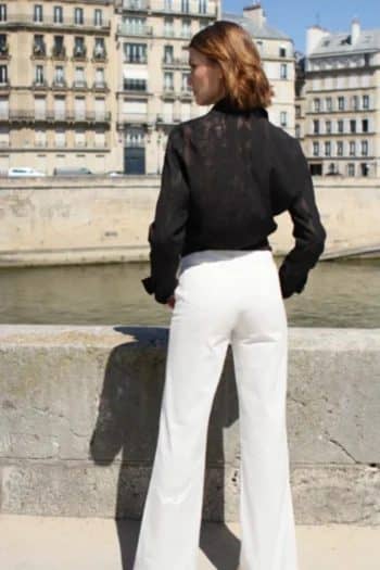 White high waist jeans for woman