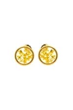 Yellow natural flower earrings