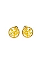Yellow natural flower earrings
